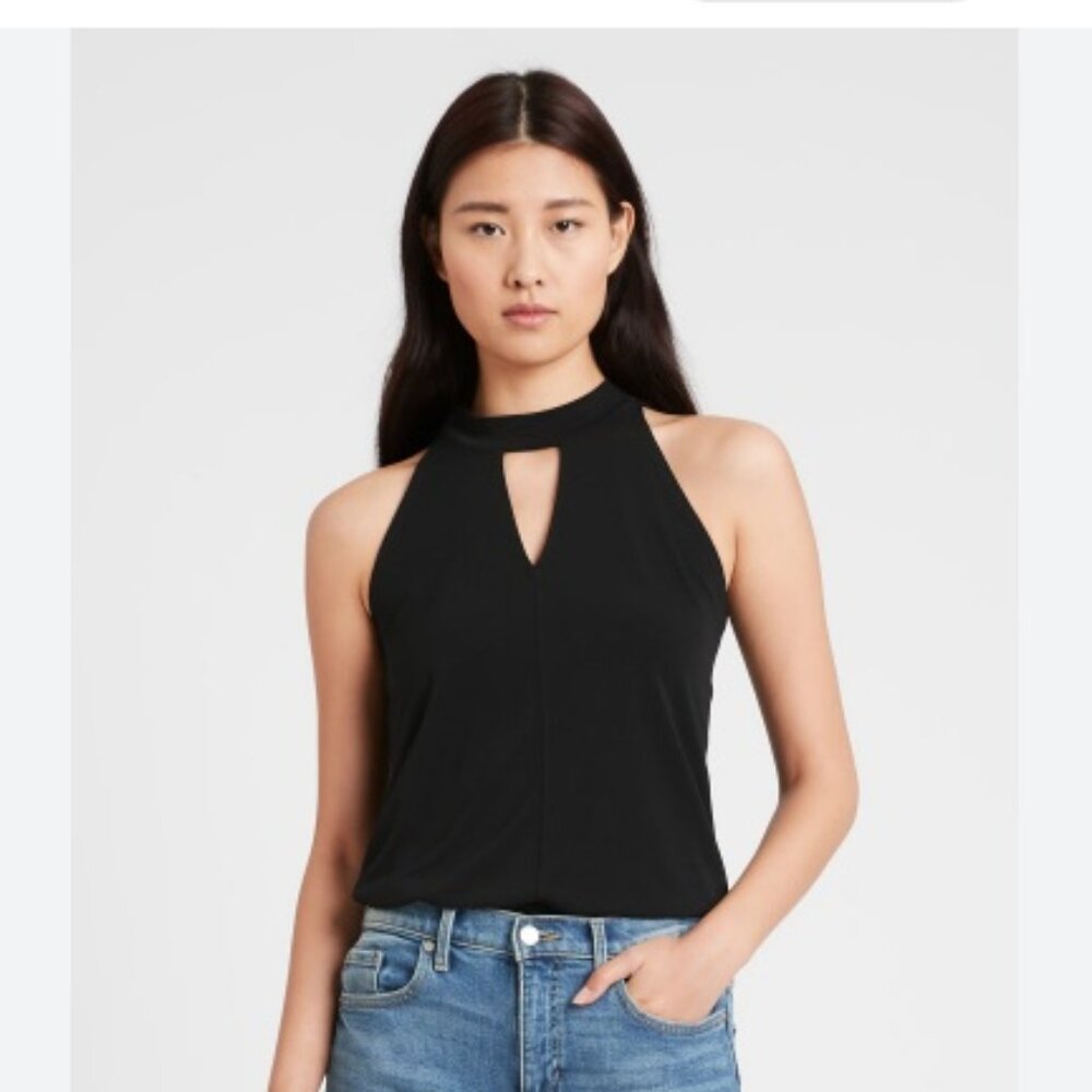 NWT Banana Republic Halter Tank size small Black